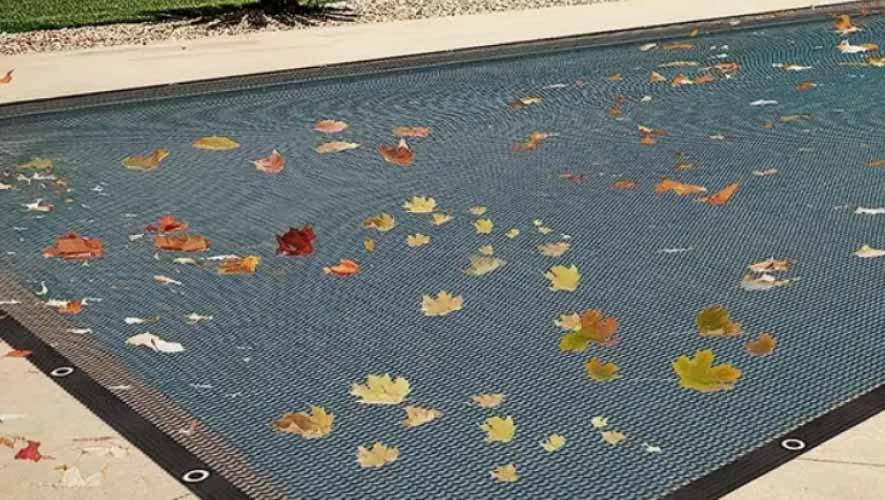 Winter-covering-for-the-swimming-pool Swimming Pool with PVC Membrane Before Winterizing