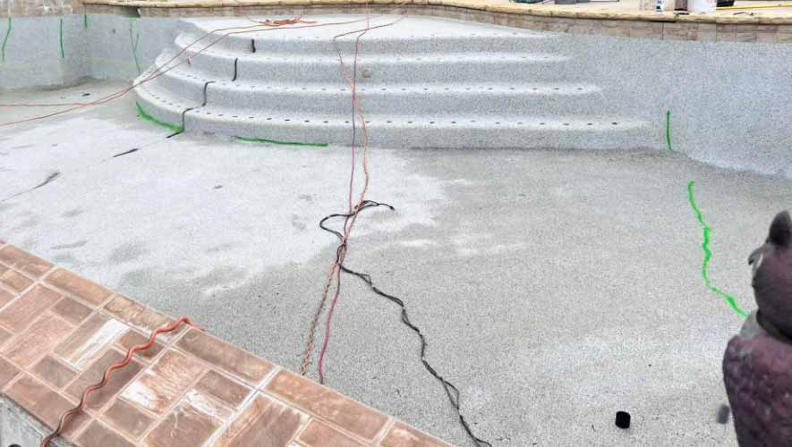 Before. Cracks are marked in green