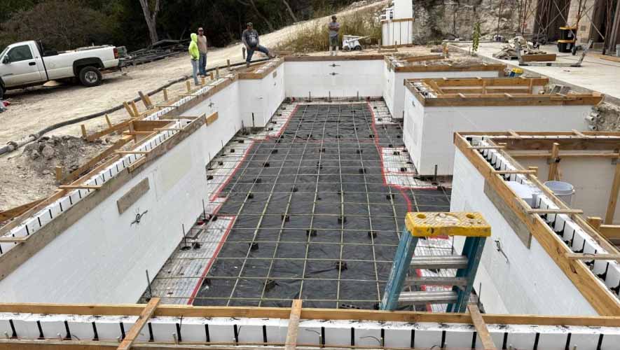 Installation-of-ICF-blocks-and-rebar-for-monolithic-concrete-pouring Installation of ICF Blocks and Rebar for Monolithic Concrete Pouring- Sakko Pool
