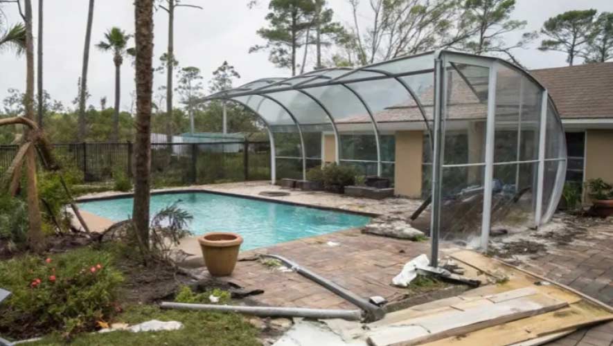 Swimming Pool after Hurricane
