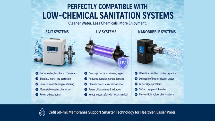 Perfectly Compatible With Low-Chemical Sanitation Systems
